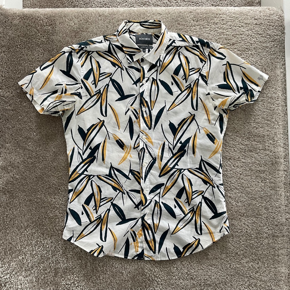 Bonobos Banana Leaf Riviera Short Sleeve Button Down Shirt